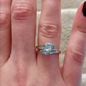 Aquamarine & Diamond Ring